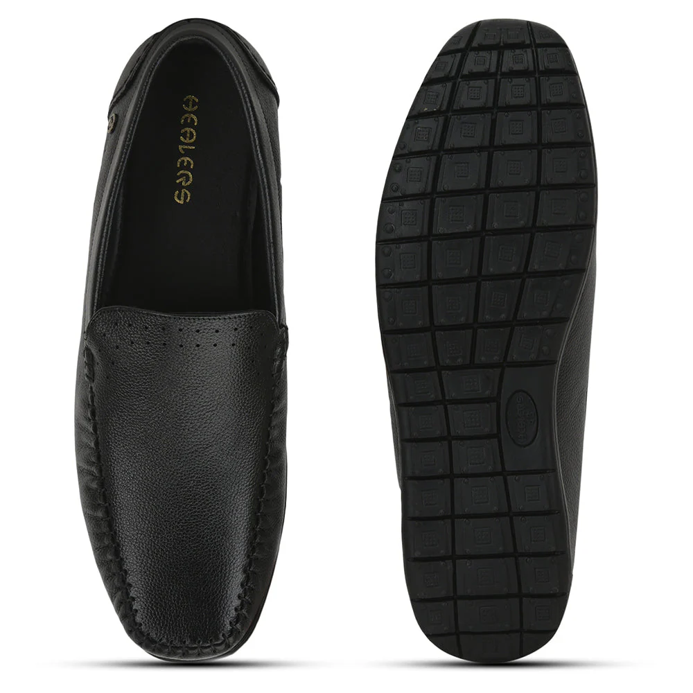 Healers Casual Non lacing Loafers Shoes For Men (Black) JPL-271 By Liberty - Image 5