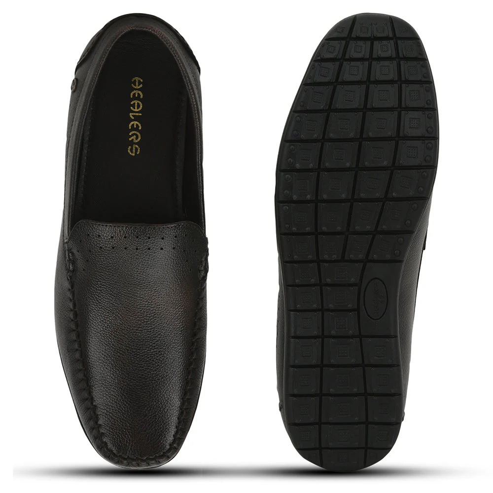 Healers Casual Non lacing Loafers Shoes For Men (D.Brown) JPL-271 By Liberty - Image 5