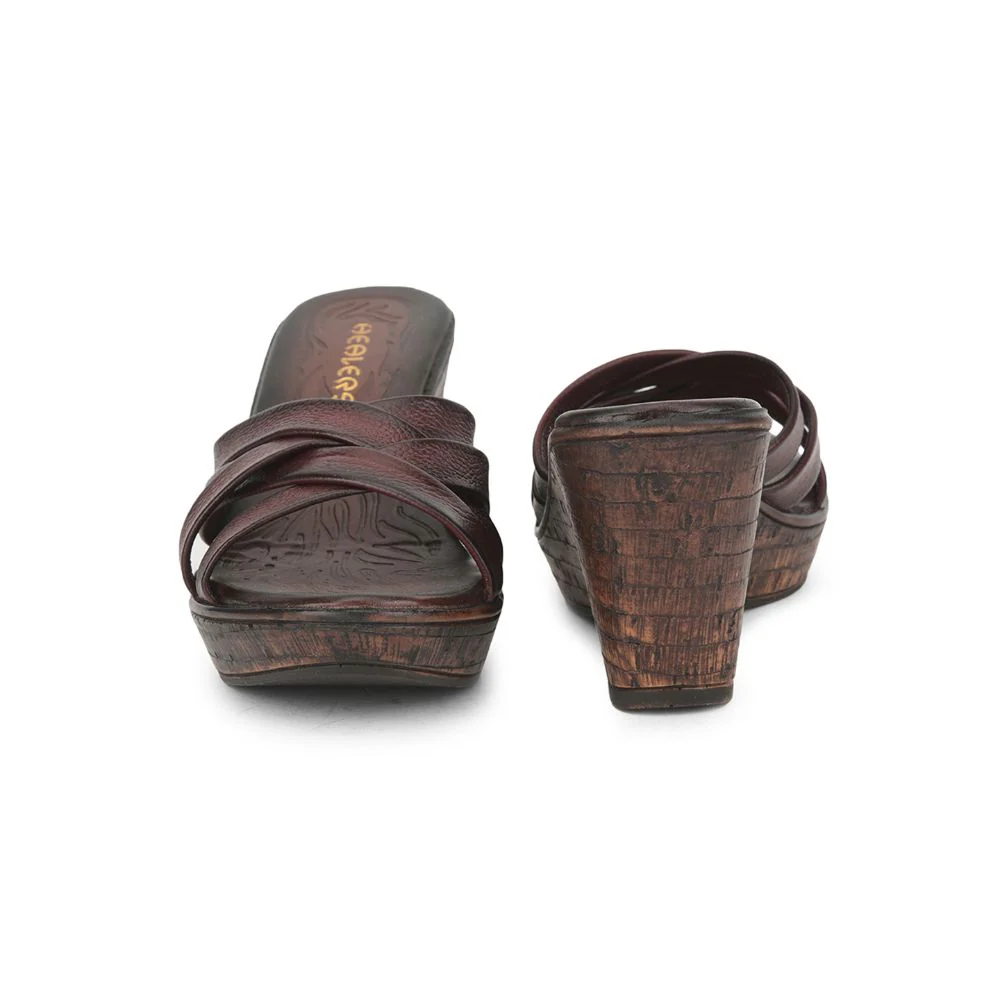Healers Cherry Casual Wedge Heel Sandal For Women TLO-12 By Liberty - Image 4