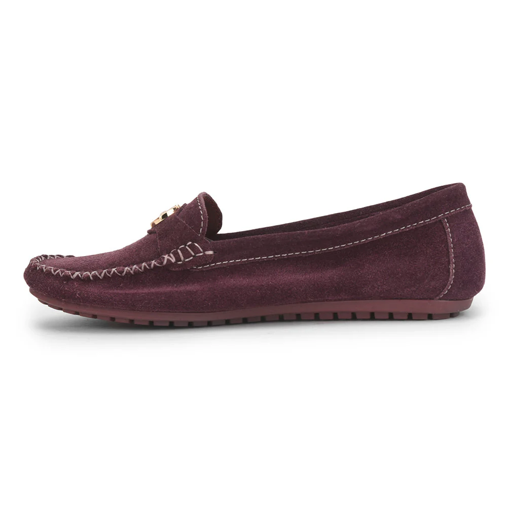 Healers Casual Maroon Loafers For Women GI-SML-52 By Liberty - Image 3