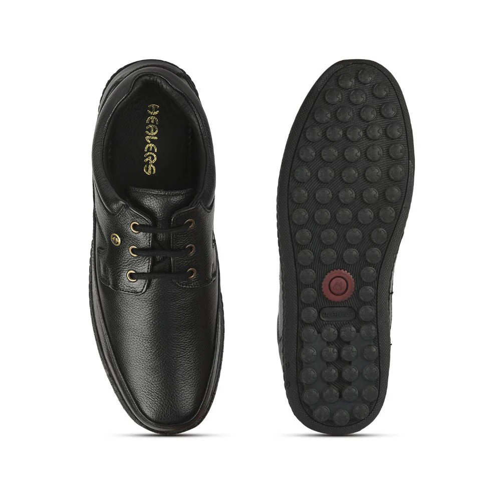 Healers Formal (Black) Lacing Shoes For Men ER-37 By Liberty - Image 5