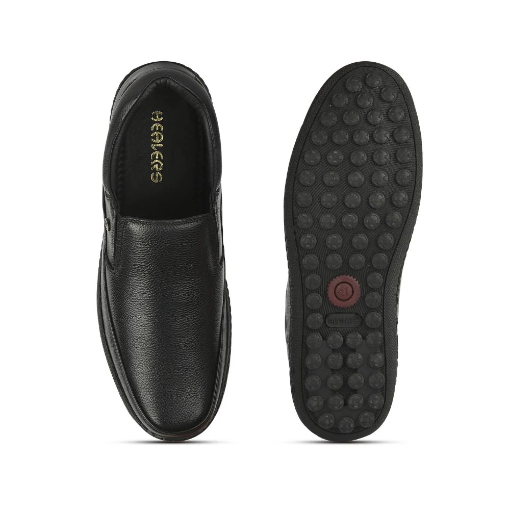 Healers Formal (Black) Non lacing Shoes For Men ER-38 By Liberty - Image 5