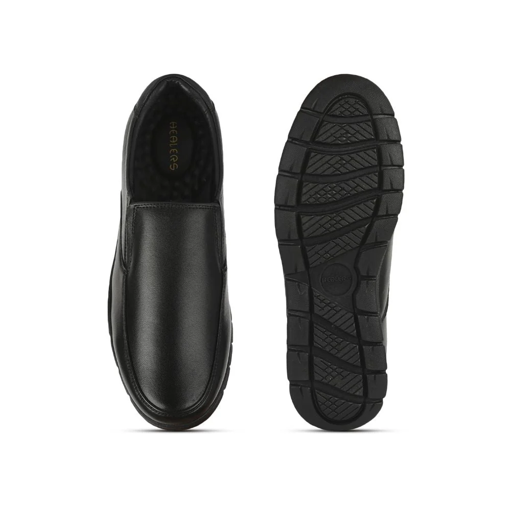Healers Formal (Black) Non lacing Shoes For Men JPL-232 By Liberty - Image 5