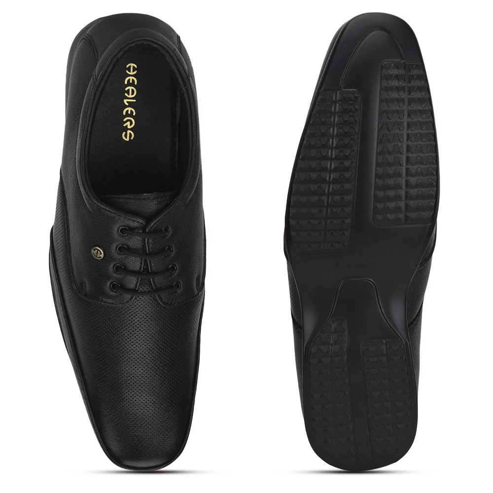 Healers Formal Lacing Shoes For Men (Black) FL-510N By Liberty - Image 7
