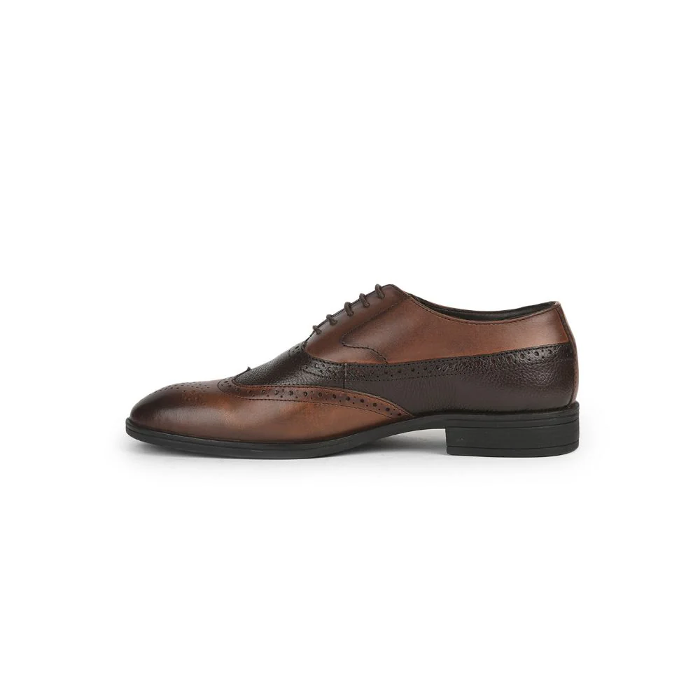 Healers Formal Brown Lacing Brogue Shoes For Men AV-20 By Liberty - Image 3