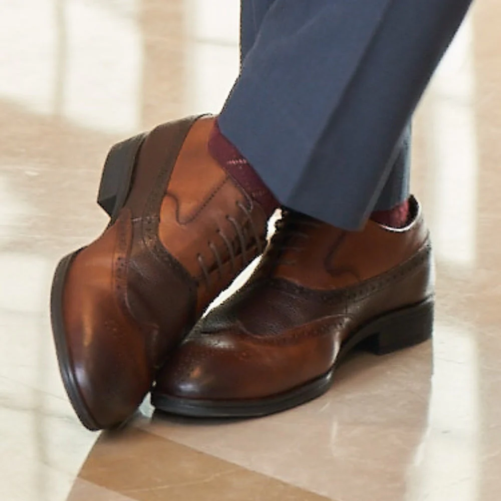 Healers Formal Brown Lacing Brogue Shoes For Men AV-20 By Liberty - Image 4