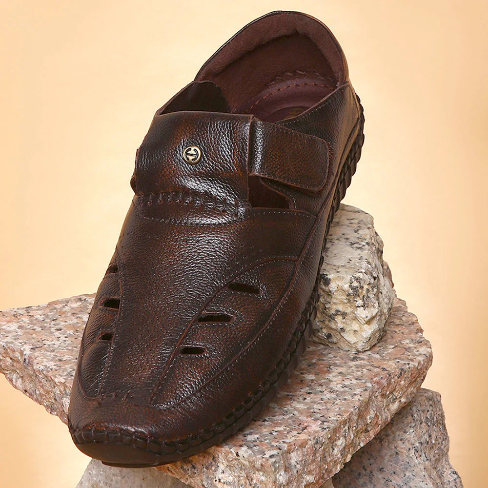Healers Tan Casual Buckle Sandal For Men JPL-205 By Liberty - Image 3