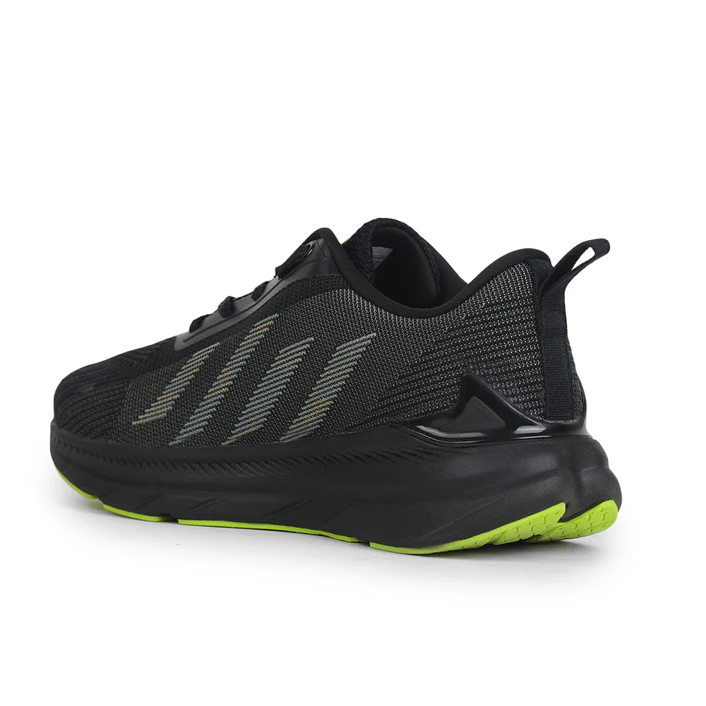 Leap7x Black Lacing Sports Walking Shoes For Kids OUTER-02 By Liberty - Image 4