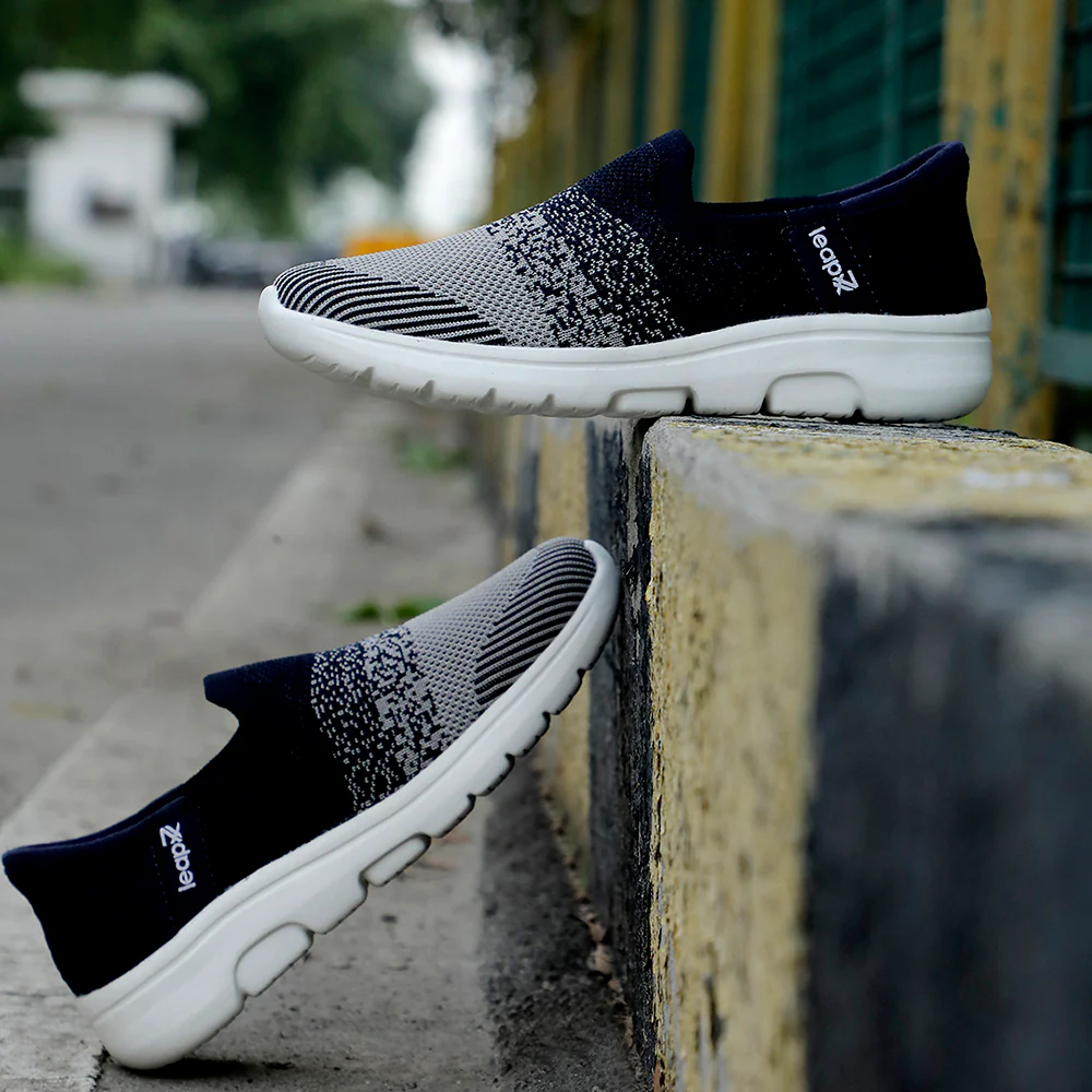 Leap7x Casual Navy Blue Non Lacing Shoes For Kids EAZYGO-10N By Liberty - Image 4