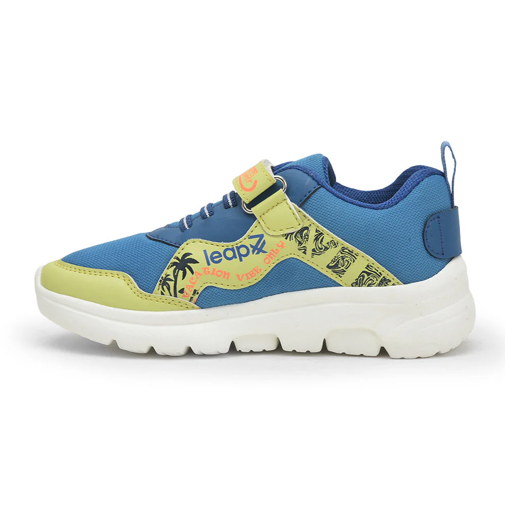 Leap7x Royal Blue Sports Non Lacing Walking Shoes For Kids TURBO-1E By Liberty - Image 3