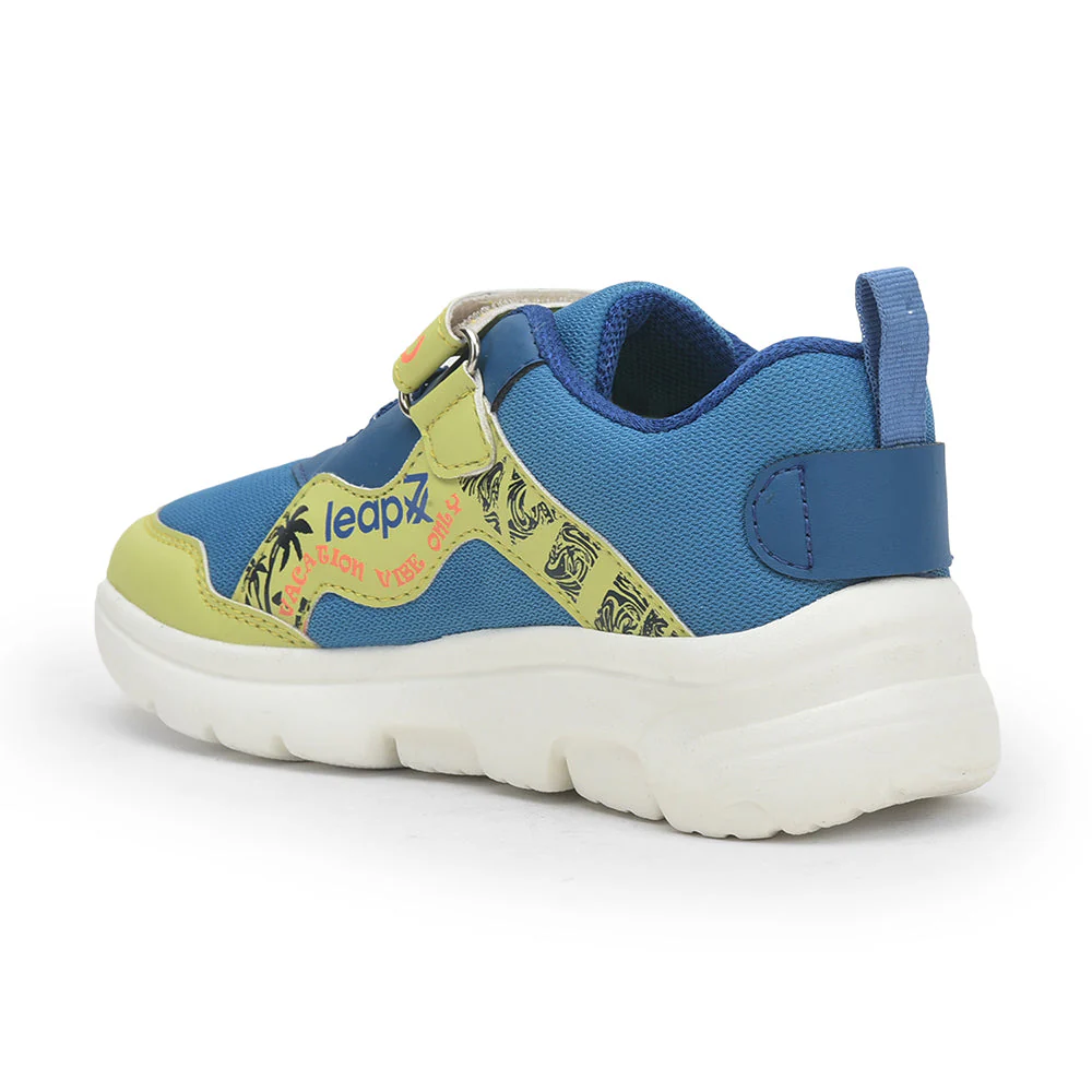 Leap7x Royal Blue Sports Non Lacing Walking Shoes For Kids TURBO-1E By Liberty - Image 4