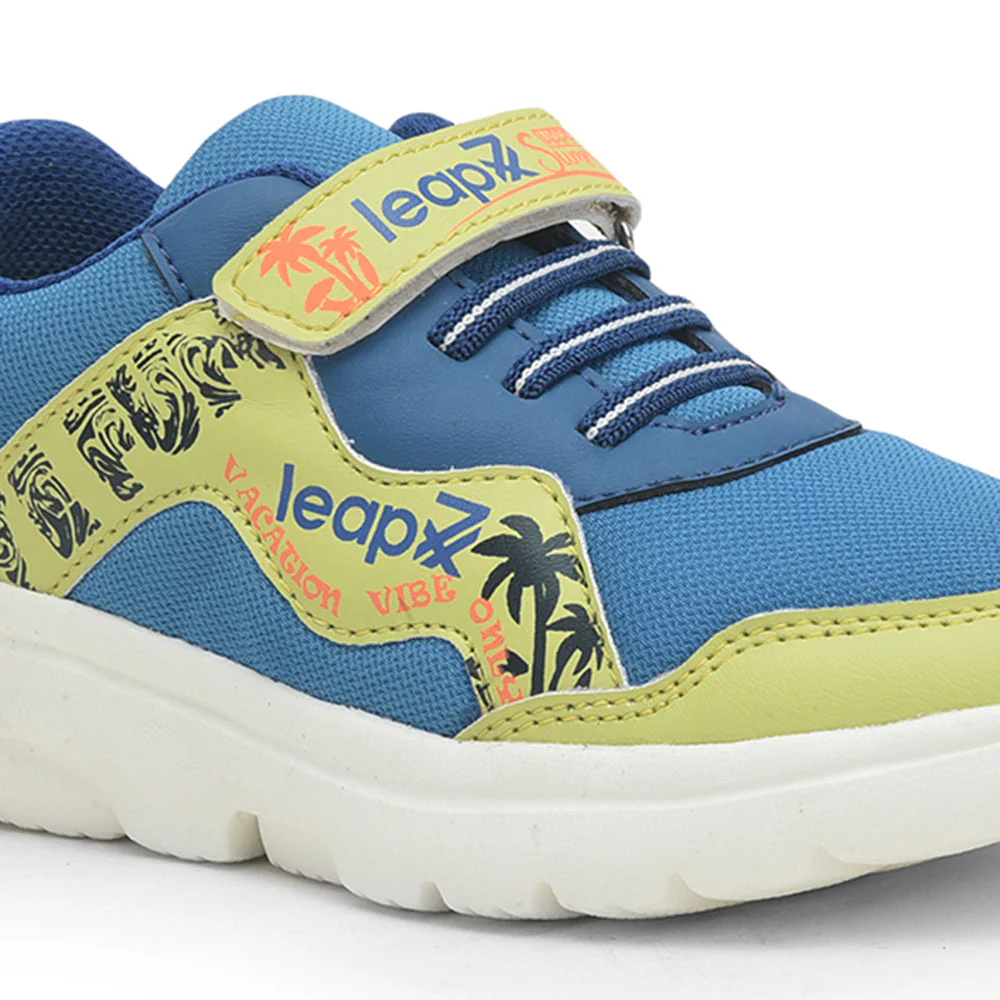 Leap7x Royal Blue Sports Non Lacing Walking Shoes For Kids TURBO-1E By Liberty - Image 5
