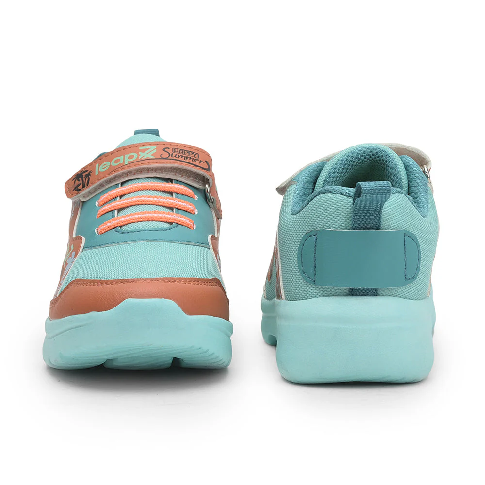 Leap7x Sea Green Sports Non Lacing Walking Shoes For Kids TURBO-1E By Liberty - Image 6