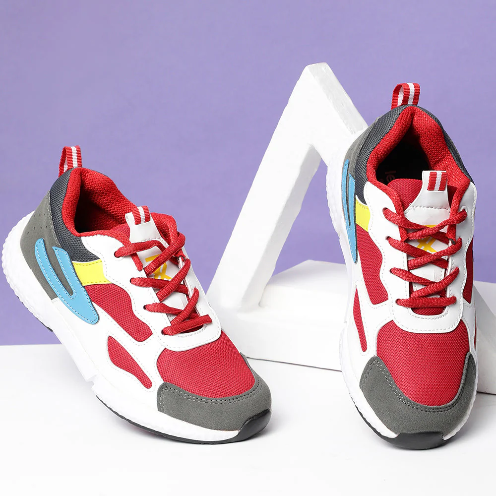 Leap7x Sports Lacing Shoe For Kids (Maroon) CARRY-03 By Liberty - Image 4