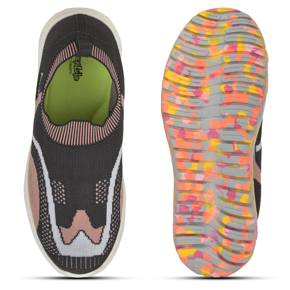 Lucy & Luke (Grey) Casual Non Lacing Shoes For Kids WING-1 By Liberty - Image 5