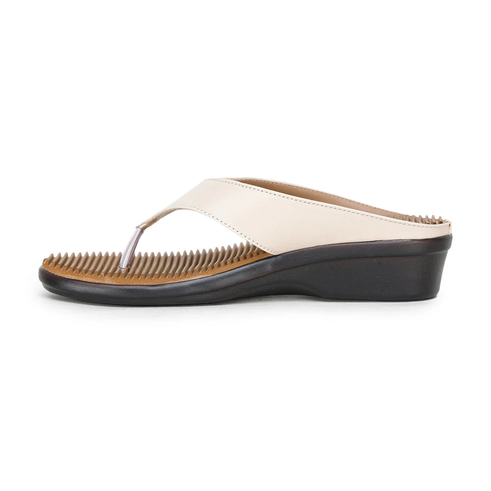 Senorita Casual (Beige) Slipper For Women D1-50 By Liberty - Image 3