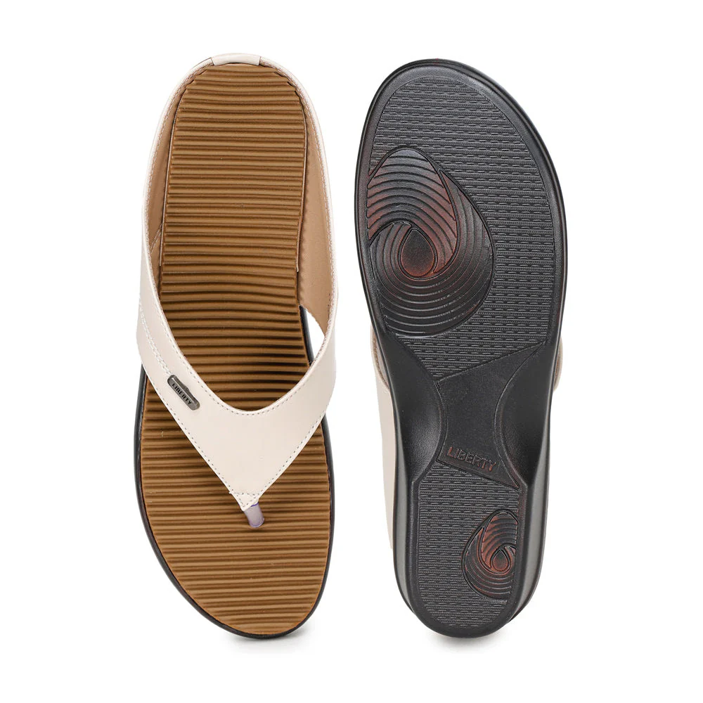 Senorita Casual (Beige) Slipper For Women D1-50 By Liberty - Image 5