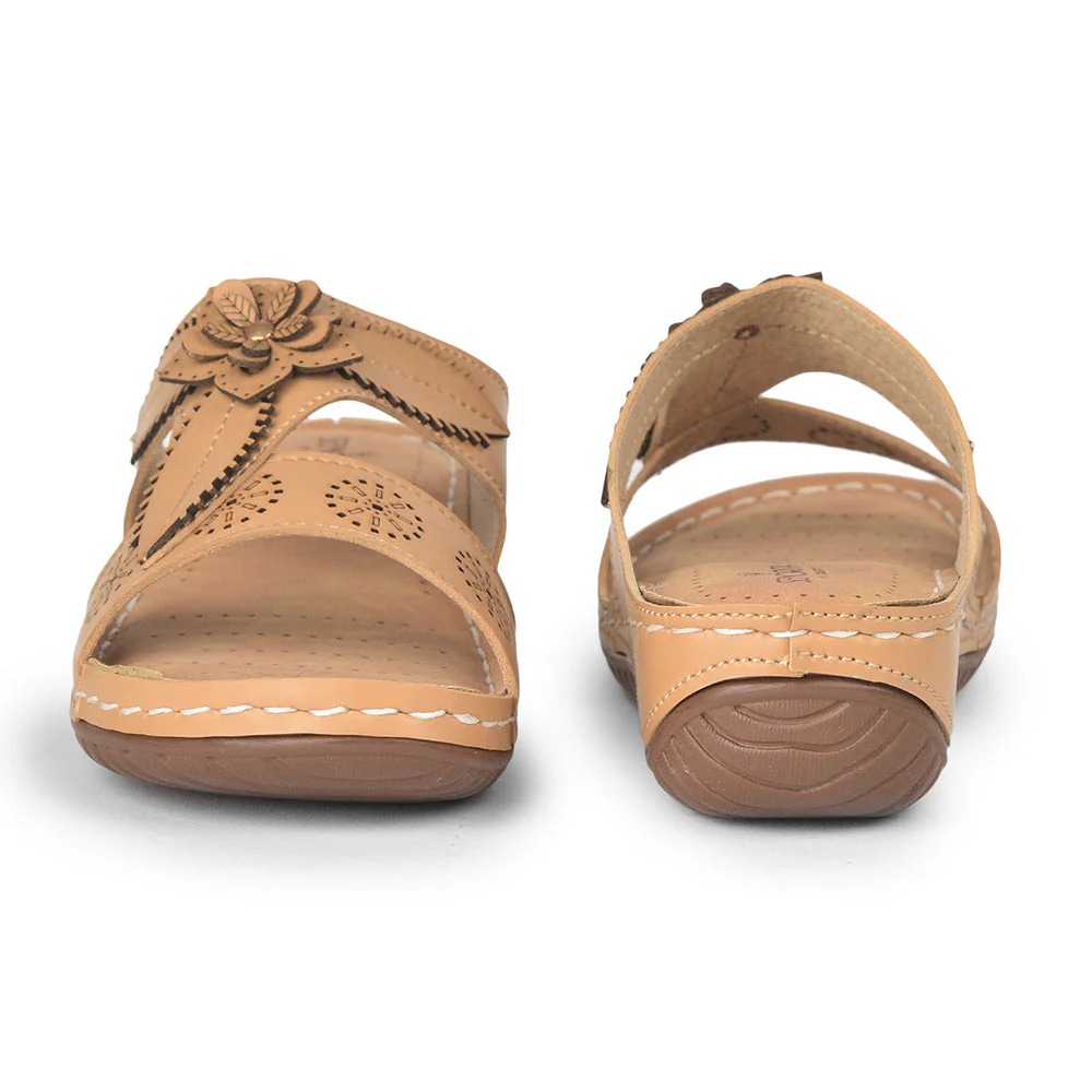Senorita Casual (Beige) Slippers For Women LAF-755 By Liberty - Image 6