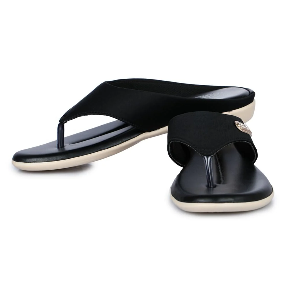 Senorita Casual (Black) Slippers For Women MK-09 By Liberty - Image 6