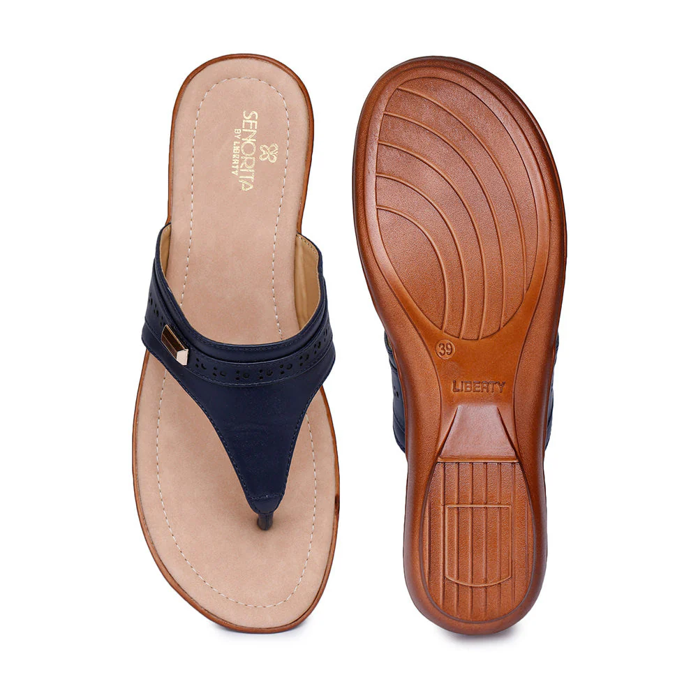 Senorita Casual (Blue) Slipper For Women MMJ-101 By Liberty - Image 5