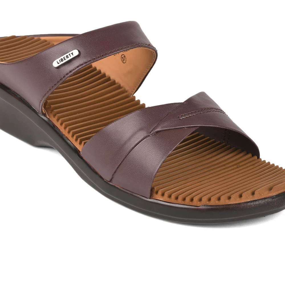 Senorita Casual (Brown) Slippers For Women LAF-1025 By Liberty - Image 6