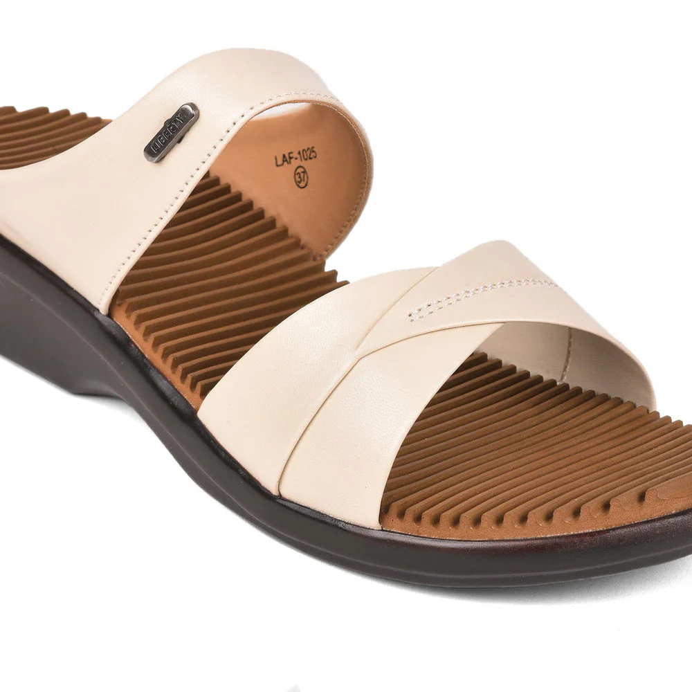 Senorita Casual (Cream) Slippers For Women LAF-1025 By Liberty - Image 5