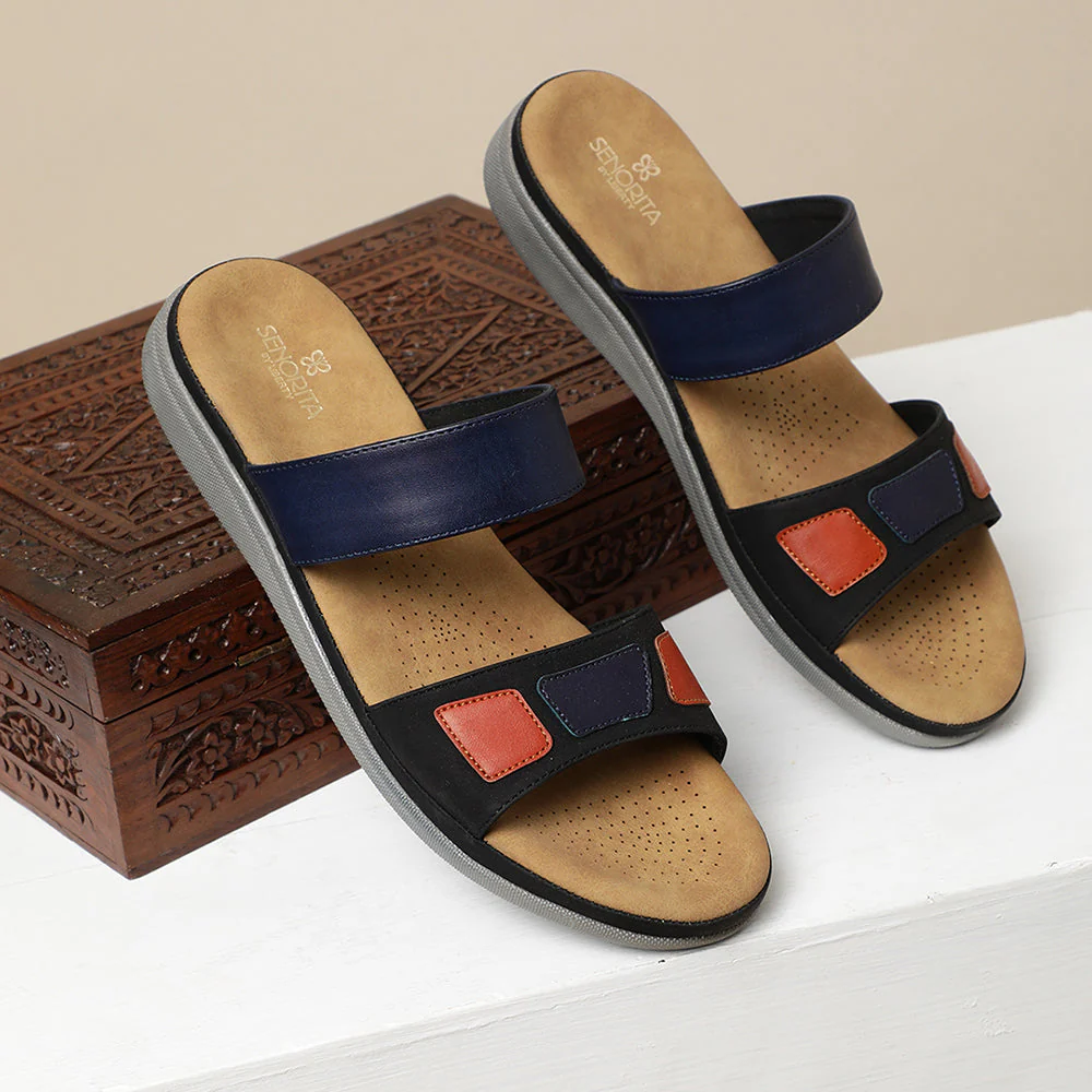 Senorita Casual (Navy Blue) Slippers For Women M17-12 By Liberty - Image 4