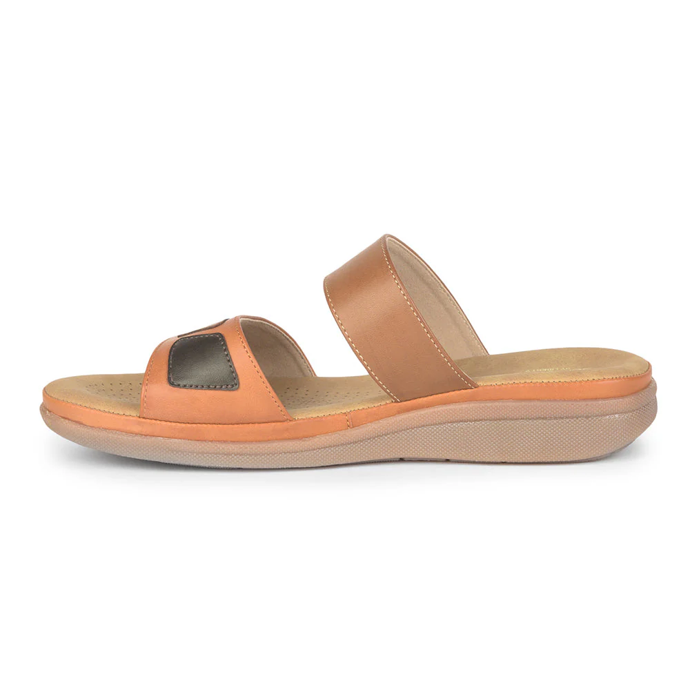 Senorita Casual (Tan) Slippers For Women M17-12 By Liberty - Image 3