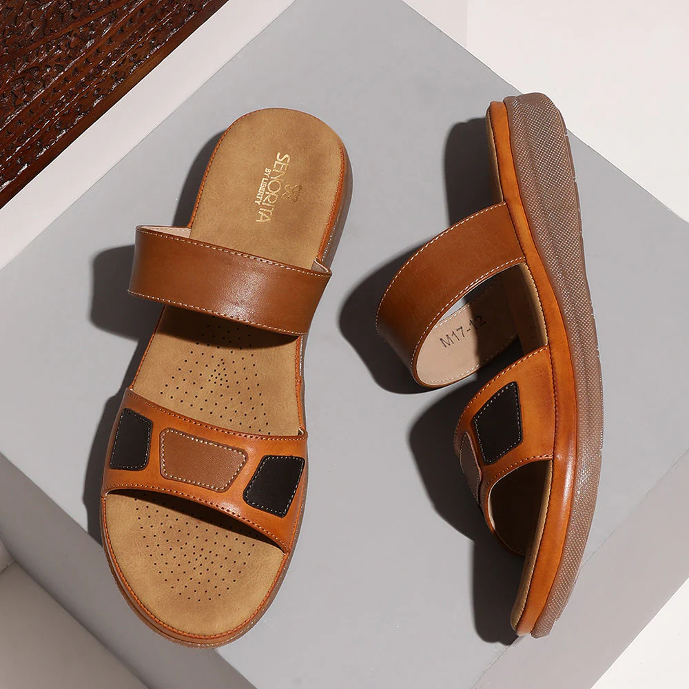 Senorita Casual (Tan) Slippers For Women M17-12 By Liberty - Image 4