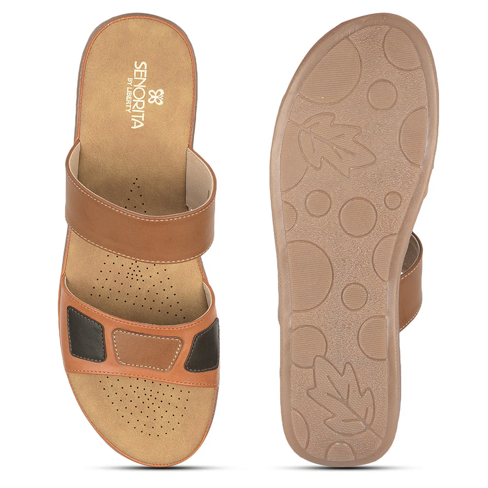 Senorita Casual (Tan) Slippers For Women M17-12 By Liberty - Image 5