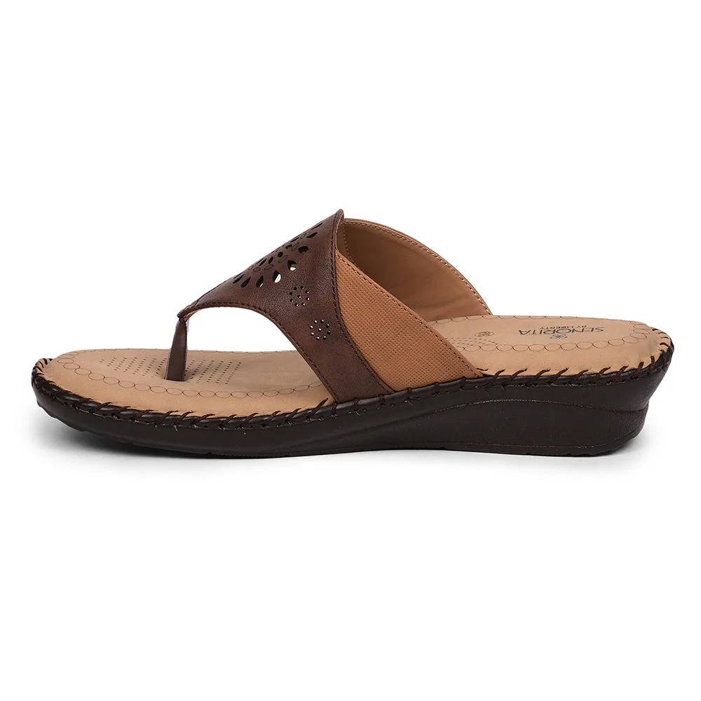Senorita Comfort (Brown) Slippers For Women LAF-1002 By Liberty - Image 3