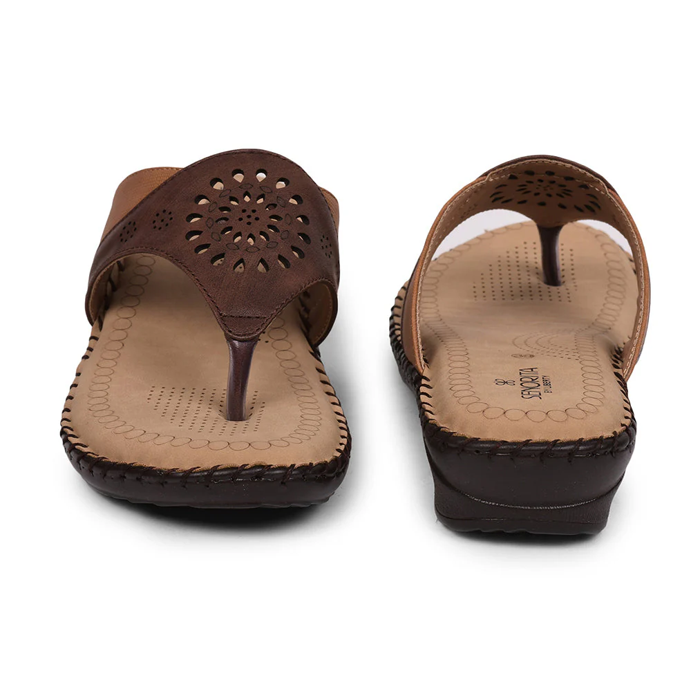 Senorita Comfort (Brown) Slippers For Women LAF-1002 By Liberty - Image 5