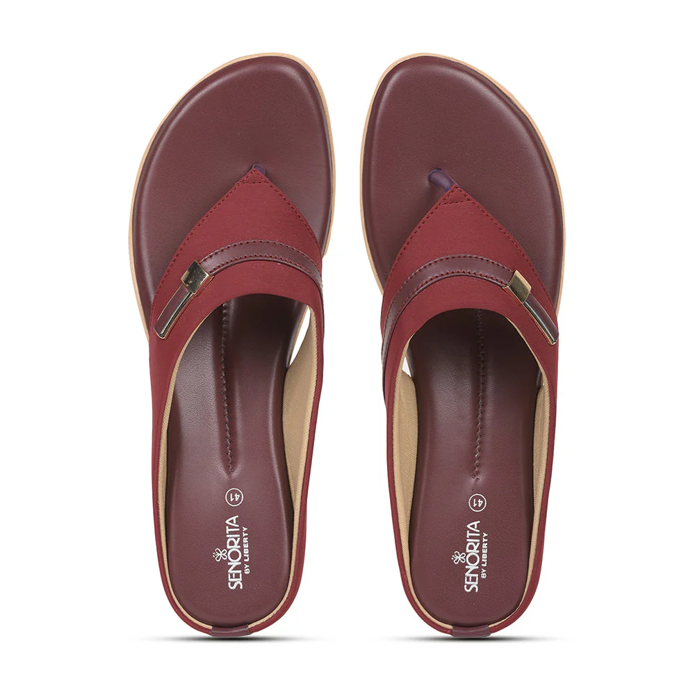 Senorita Fashion (Cherry) Slippers For Women MK-78 By Liberty - Image 4