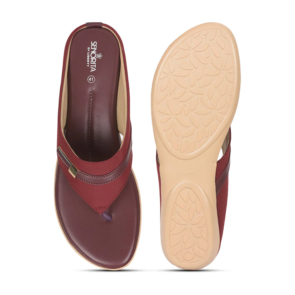 Senorita Fashion (Cherry) Slippers For Women MK-78 By Liberty - Image 6