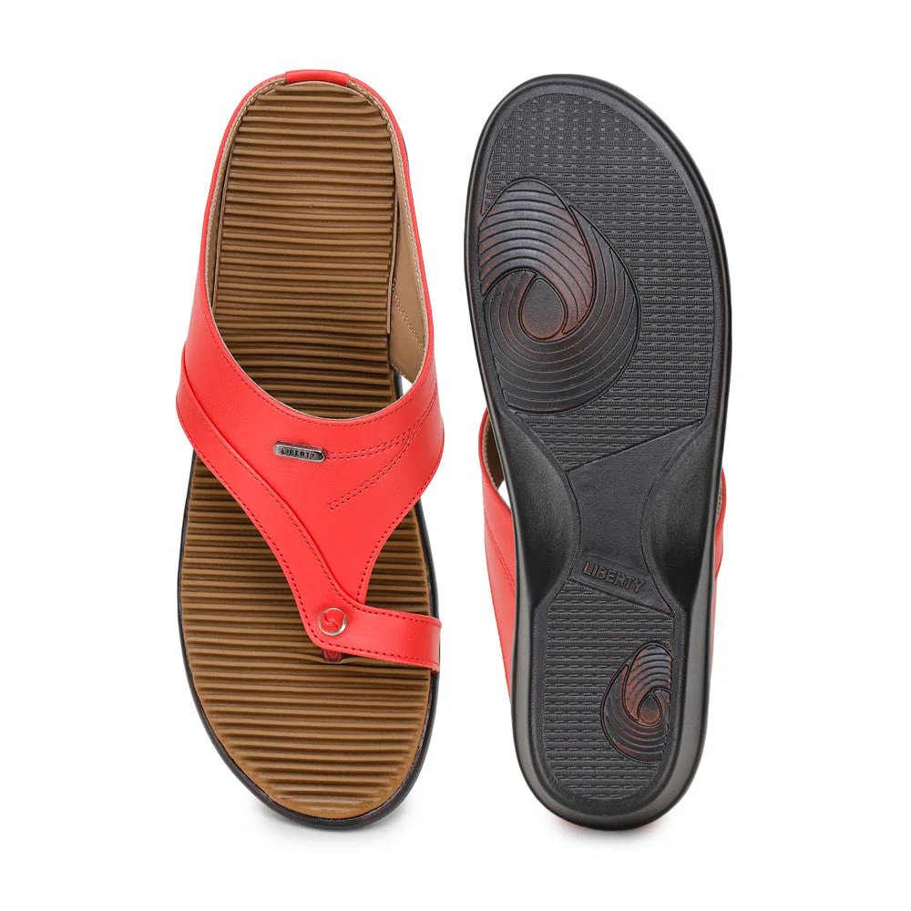 Senorita Fashion (Red) Thong Sandals For Women D1-52 By Liberty - Image 5