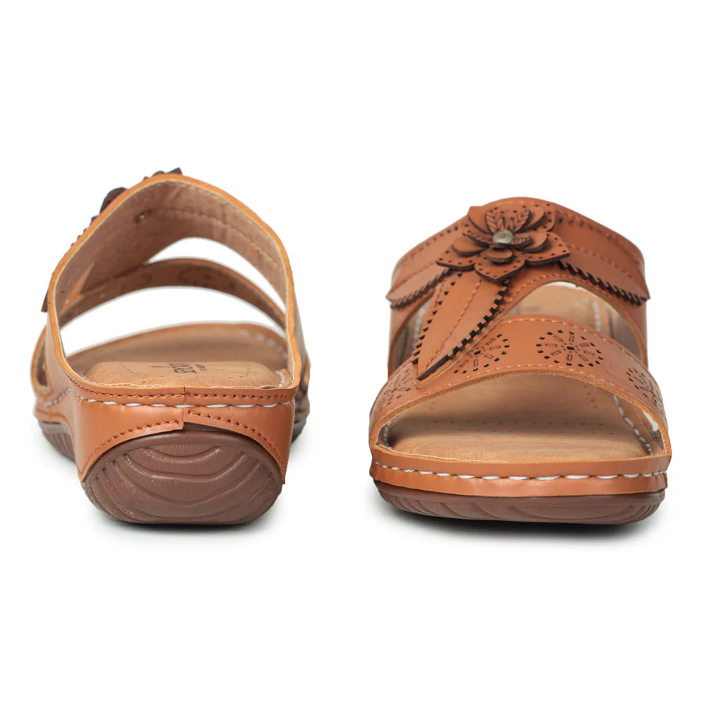 Senorita Fashion (Tan) Slippers For Women LAF-755 By Liberty - Image 5